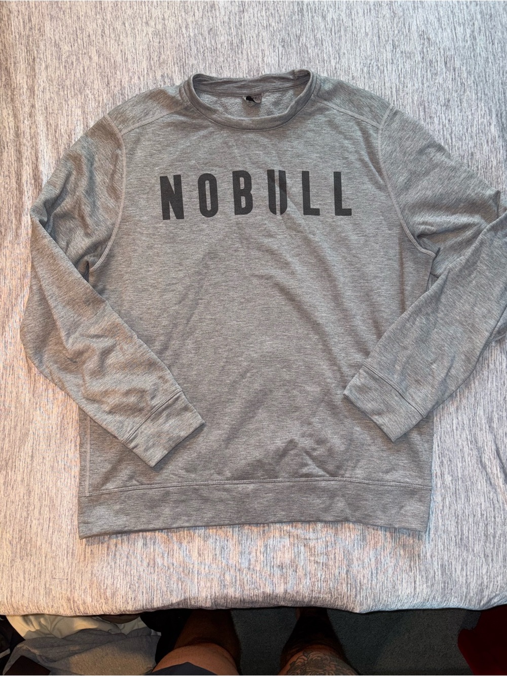 NOBULL Heather Grey Men's Crewneck Pullover